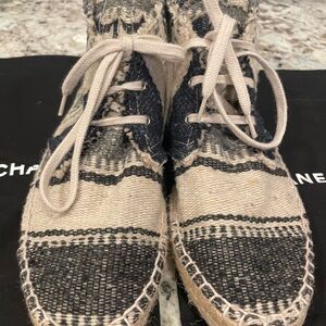 CHANEL Beige and Black Espadrilles